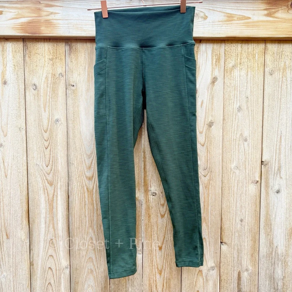 Prana Becksa 7/8 Leggings Deep Pine Heather Green Size Medium - Picture 3 of 12
